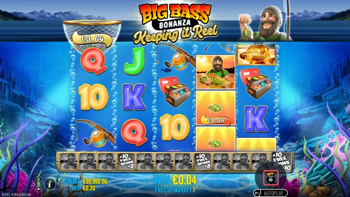 Big Bass free spins with the fisherman