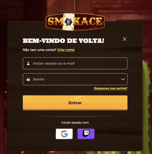SmokAce login window